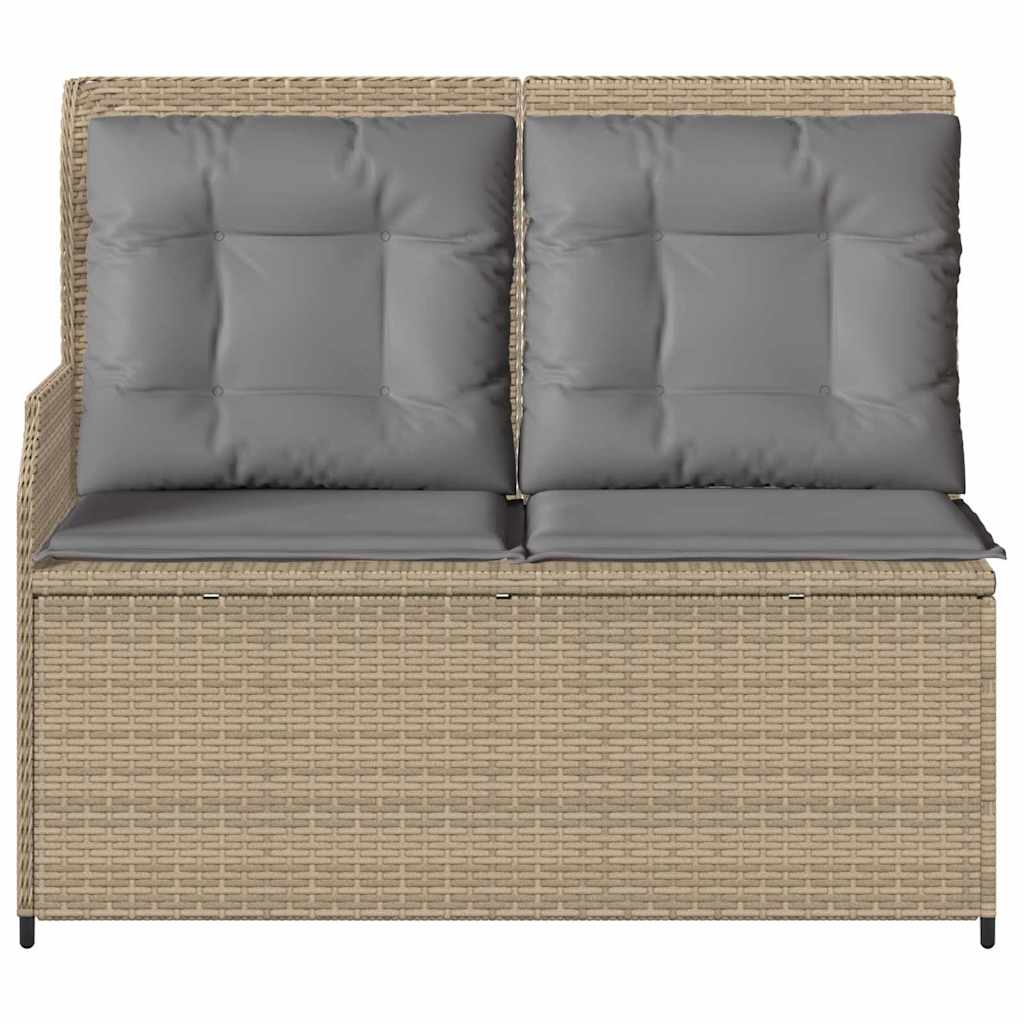 vidaXL Tuinbank met kussen Beige Poly riet
