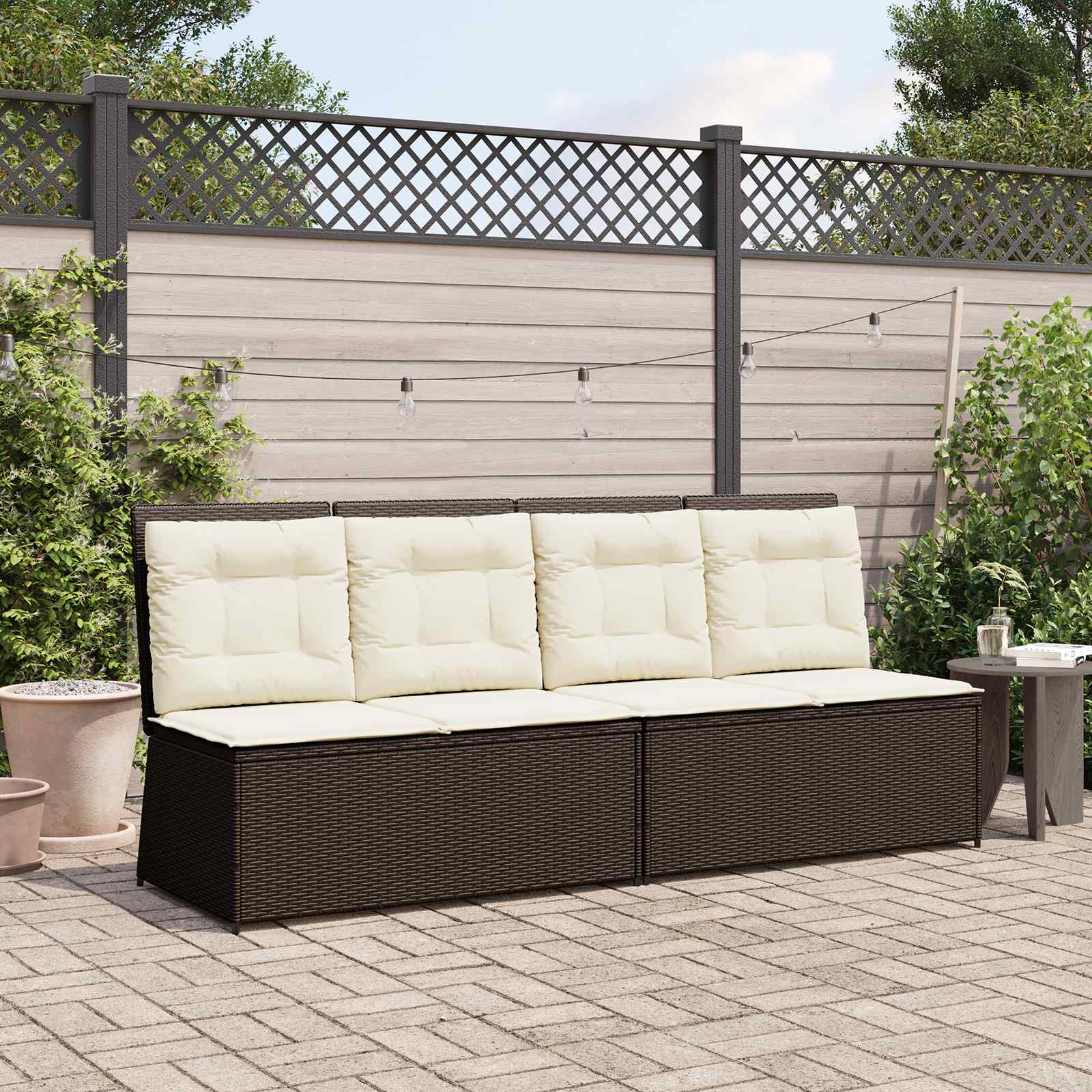 vidaXL Gartenbank Braun Poly-Rattan