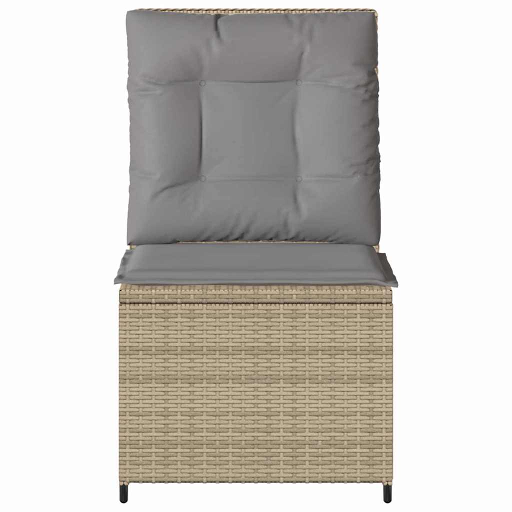 vidaXL Tuinbank met kussen Beige Poly riet