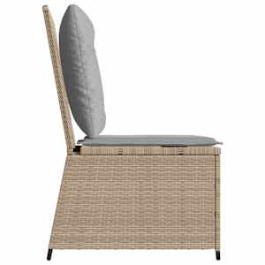 Zahradní sofa s polštářem Beige a šedá polyratan - obrázek 5
