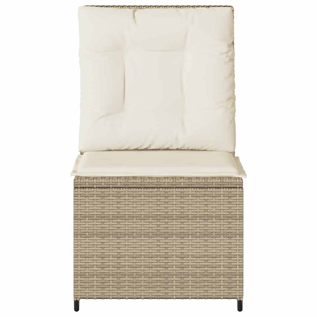 vidaXL Tuinbank met kussen Beige Poly riet