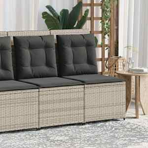 Zahradní sofa s polštářem Světle šedá polyratan - obrázek 3