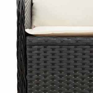 Zahradní lavice 2 pcs Černá polyratan - obrázek 8