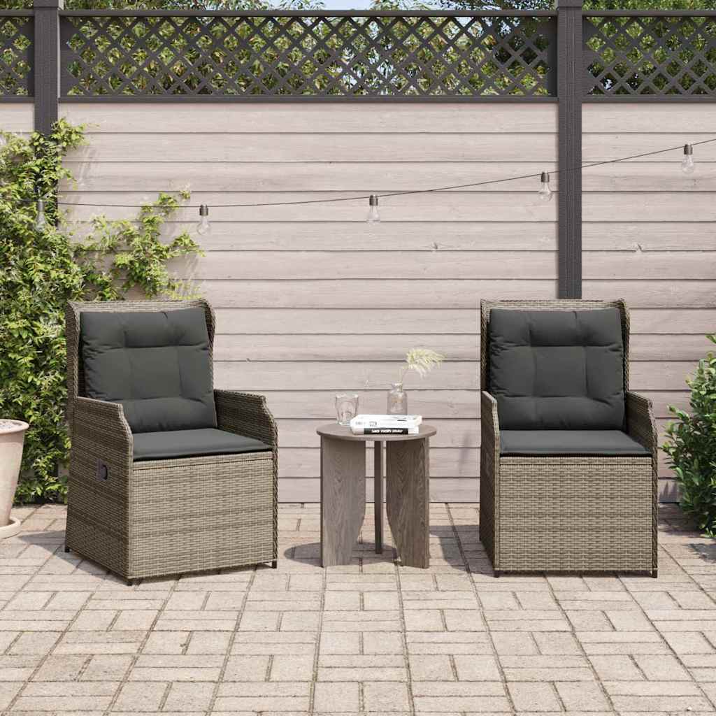 Záhradná lavička s vankúšom 2 pcs Sivá Poly ratan 3394487