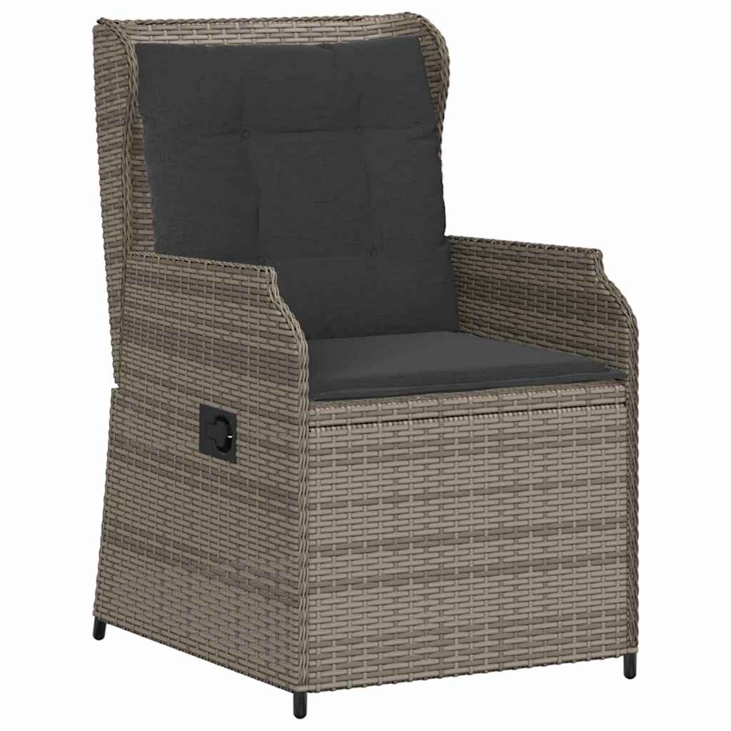 vidaXL Tuinbank met kussen 2 pcs Grijs Poly riet