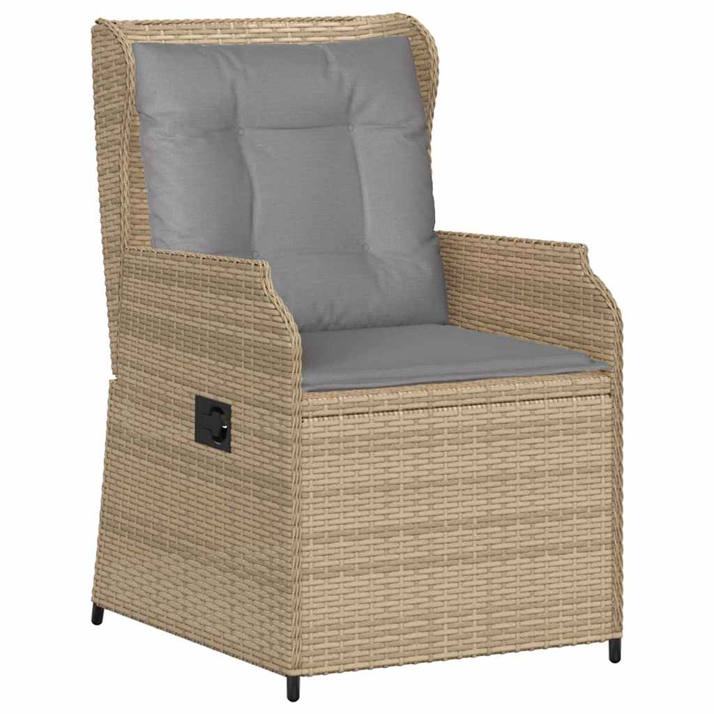 vidaXL Tuinbank met kussen 2 pcs Beige Poly riet