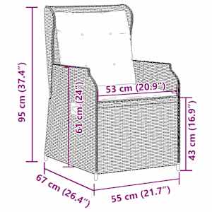 Zahradní lavice 2 pcs Béžová polyratan - obrázek 10