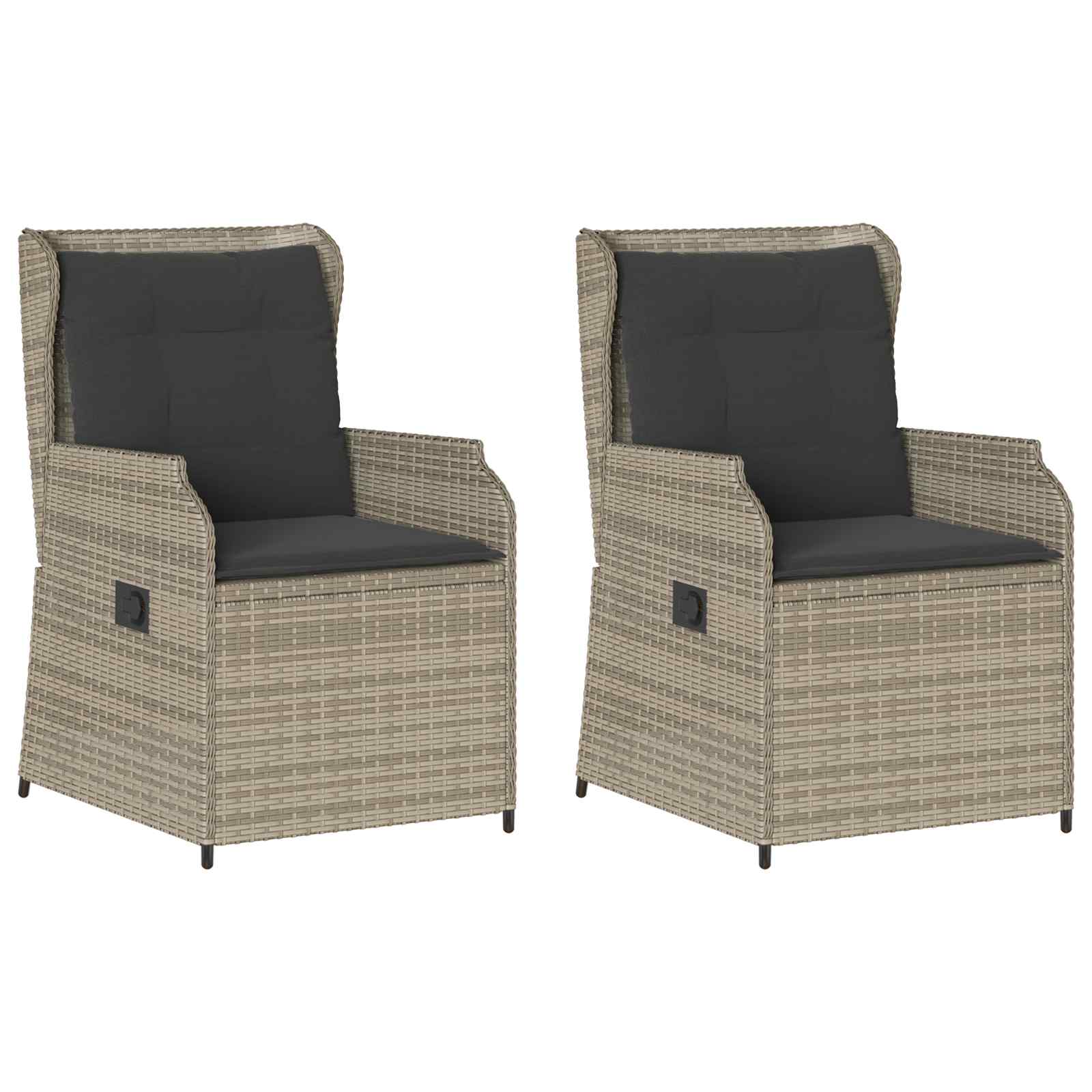 Thumbnail - vidaXL Gartenbank 2 pcs Hellgrau Poly-Rattan