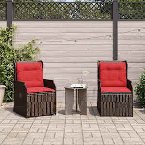 Vrtna klop 2 pcs Rjava poli ratan