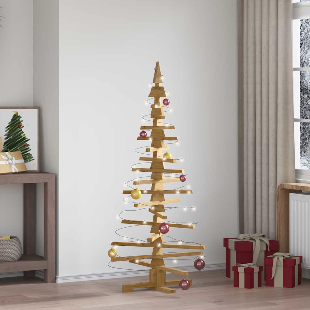 Arbre de Noël en bois Marron 150 cm Bois massif en pin