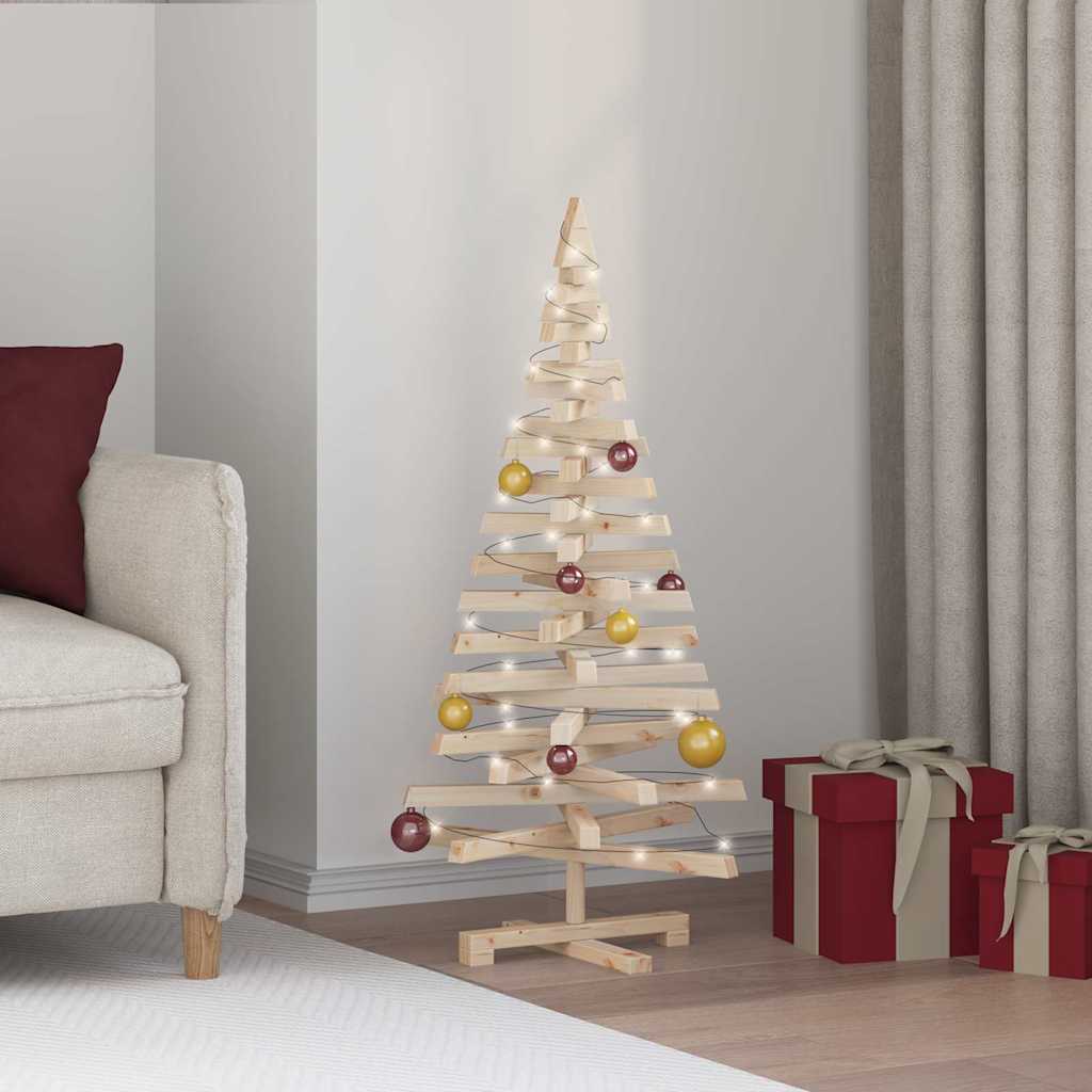 Arbres de Noël avec support Naturel 120 cm Bois massif en pin