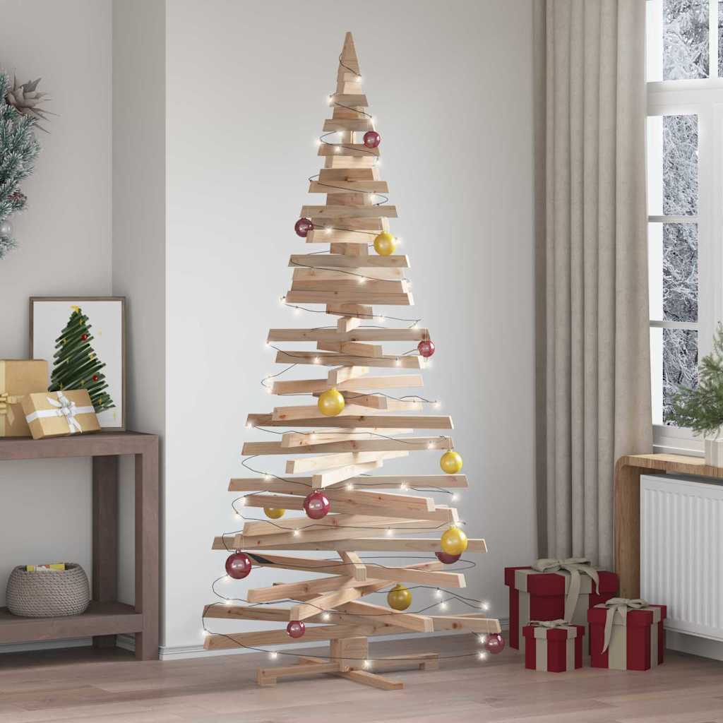vidaXL Brazi de Crăciun cu suport natural 210 cm Lemn masiv de pin