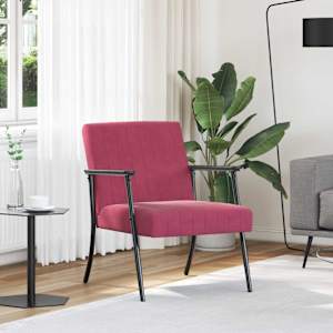 fotelj Vinorodna rdeča 59 x 75 x 78 cm Žamet