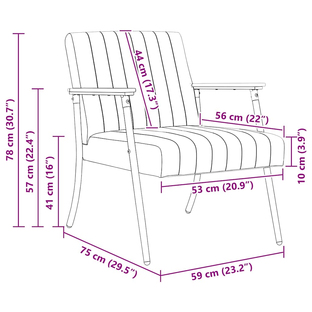 Πολυθρόνα Θαλασσί 59 x 75 x 78 εκ Βελούδο - Image 10