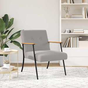 fotelj Svetlo siva Kodrasto tkanino, podobno volni