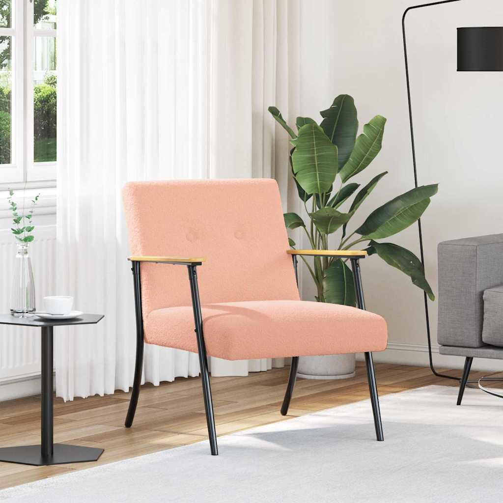 vidaXL fotoliu Roz 59 x 75 x 78 cm Țesătură moale asemănătoare lânii