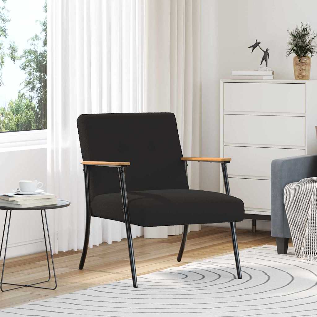 vidaXL fotoliu Negru 59 x 75 x 78 cm Țesătură moale asemănătoare lânii