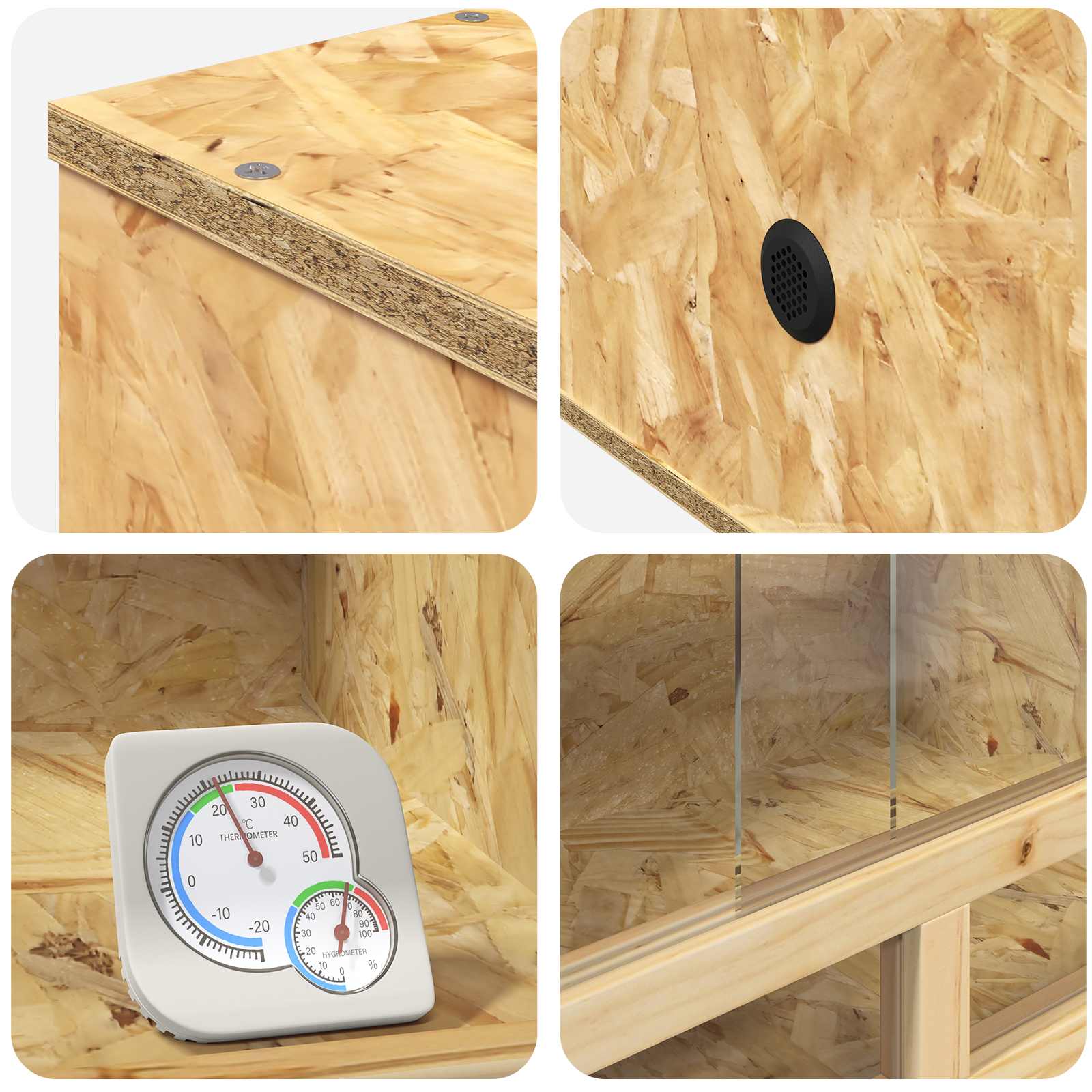 Terarij Rjava 40 x 40 x 40 cm OSB - slika 10