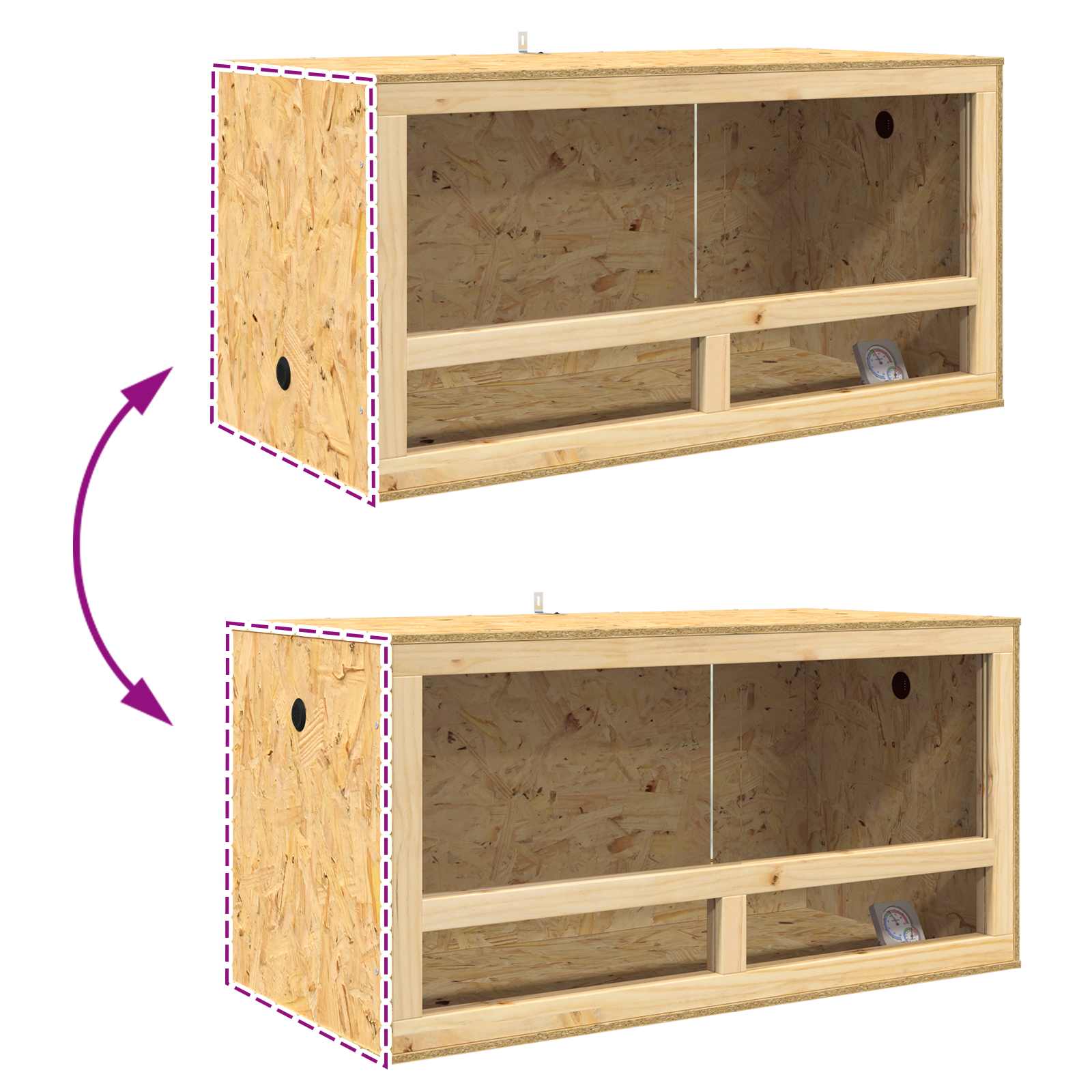 Terarij Rjava 40 x 40 x 40 cm OSB - slika 11