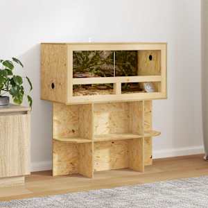 Osnova za terarij s polico Rjava 80 x 40 x 50 cm OSB