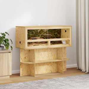 Základ terária s policí Hnědá 100 x 40 x 50 cm OSB - obrázek 1