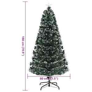 Umělý vánoční stromeček s 210 LED diodami Zelená 180 cm PVC - obrázek 12