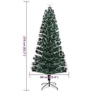 Umělý vánoční stromeček s 250 LED diodami Zelená 210 cm PVC - obrázek 12