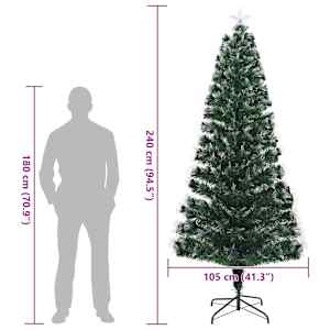 Umělý vánoční stromeček s 300 LED diodami Zelená 240 cm PVC - obrázek 13