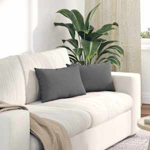 Pohovkové polštáře 2 pcs Tmavě šedá 50 x 30 cm textil - obrázek 1