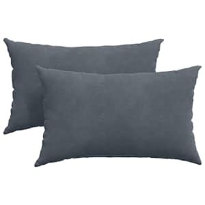 Pohovkové polštáře 2 pcs Tmavě šedá 50 x 30 cm Žebrovaná látka - obrázek 2
