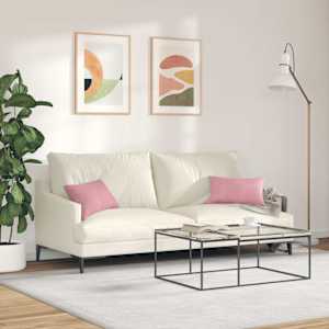 Pohovkové polštáře 2 pcs Růžová 50 x 30 cm Žebrovaná látka - obrázek 4