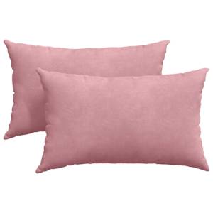 Pohovkové polštáře 2 pcs Růžová 50 x 30 cm Žebrovaná látka - obrázek 2