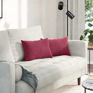 Blazine za kavč 2 pcs vinsko rdeča 50 x 30 cm Žametna tkanina