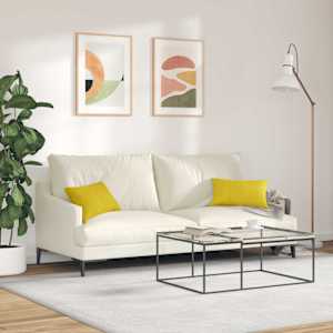 Pohovkové polštáře 2 pcs Žlutá 50 x 30 cm Žebrovaná látka - obrázek 4