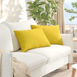 Pohovkové polštáře 2 pcs Světlá žlutá 60 x 40 cm textil - obrázek 1