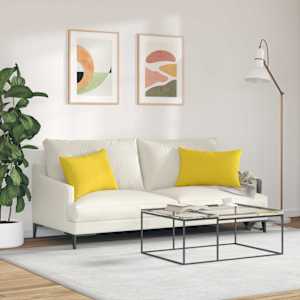 Pohovkové polštáře 2 pcs Světlá žlutá 60 x 40 cm textil - obrázek 4