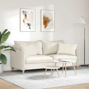 Pohovkové polštáře 2 pcs Krémová 60 x 40 cm Žebrovaná látka - obrázek 4