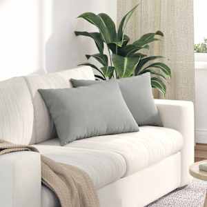 Pohovkové polštáře 2 pcs Světle šedá 60 x 40 cm textil - obrázek 1