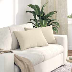 Pohovkové polštáře 2 pcs Béžová 60 x 40 cm textil - obrázek 1