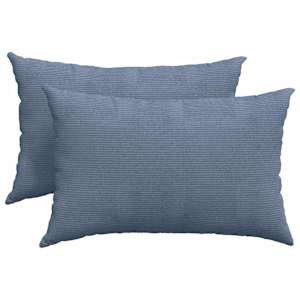 Pohovkové polštáře 2 pcs Modrá 60 x 40 cm Žebrovaná látka - obrázek 2