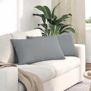 Pohovkové polštáře 2 pcs Světle šedá 80 x 40 cm textil - obrázek 1