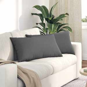Pohovkové polštáře 2 pcs Tmavě šedá 80 x 40 cm textil - obrázek 1