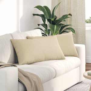Pohovkové polštáře 2 pcs Krémová 80 x 40 cm textil - obrázek 1