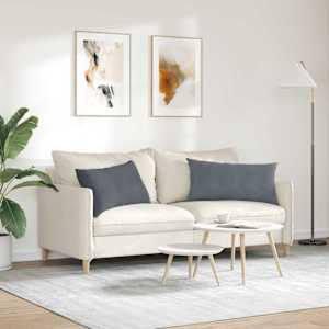 Pohovkové polštáře 2 pcs Tmavě šedá 80 x 40 cm Žebrovaná látka - obrázek 4