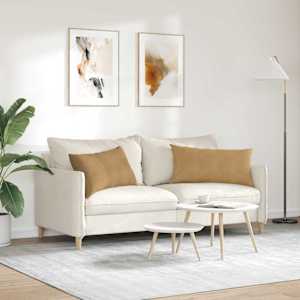 Pohovkové polštáře 2 pcs Hnědá 80 x 40 cm Žebrovaná látka - obrázek 4
