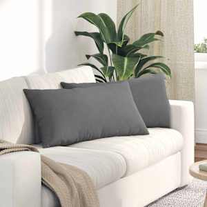 Pohovkové polštáře 2 pcs Tmavě šedá 80 x 40 cm textil - obrázek 1