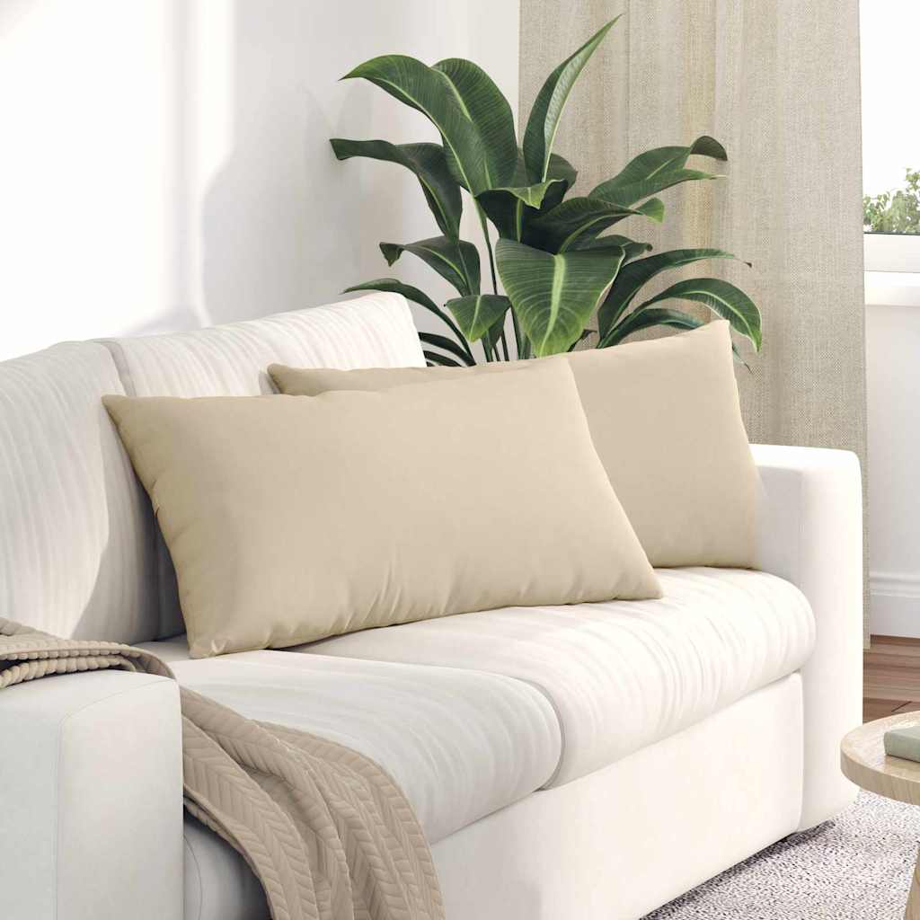  Decorațiuni casă și accesorii  - Perne pentru canapea 2 pcs Crem 80 x 40 cm țesătură