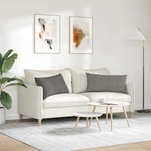 Pohovkové polštáře 2 pcs Světle šedá 80 x 40 cm Žebrovaná látka - obrázek 4