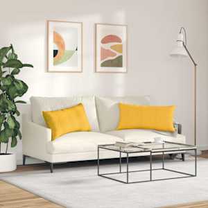 Pohovkové polštáře 2 pcs Světlá žlutá 80 x 40 cm - obrázek 4