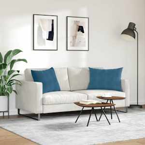 Pohovkové polštáře 2 pcs Modrá 70 x 50 cm Žebrovaná látka - obrázek 4
